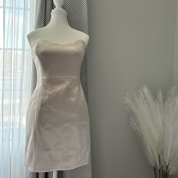 Babaton Dresses & Skirts - Aritzia Babaton Satin Mini Dress (NEW) - Champagne